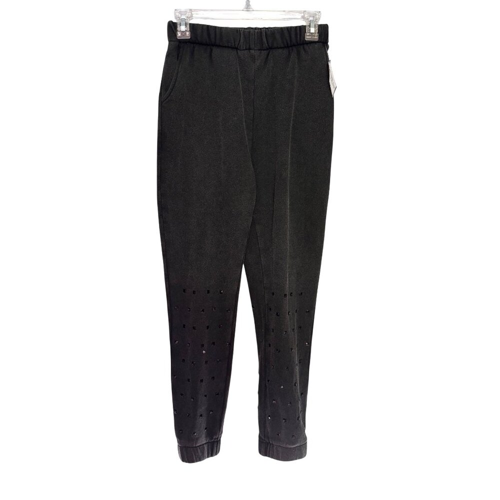 Vintage Havana Black‎ Rhinestone Studded Jogger Pants Women's S Elastic Waist